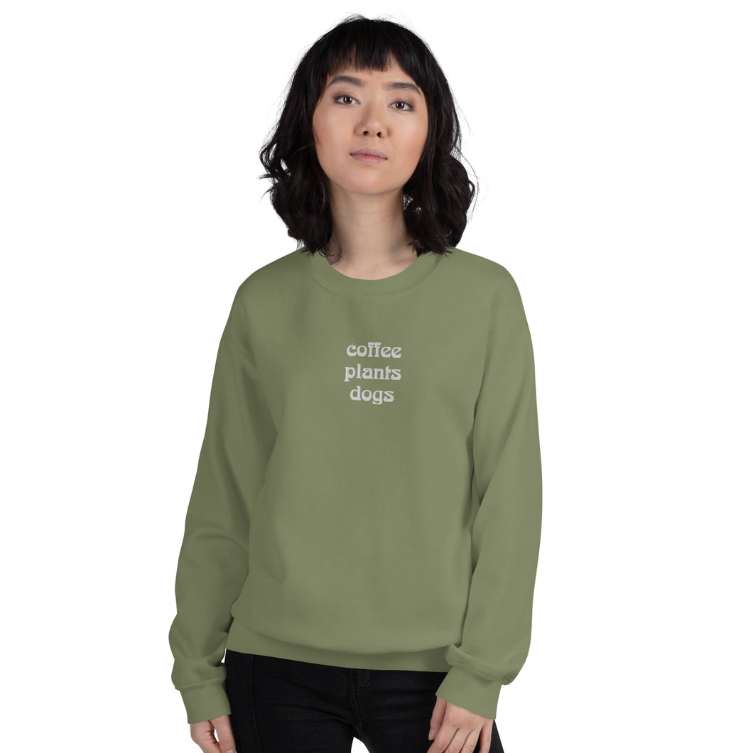 Coffee Plants Dogs Unisex Sweatshirt