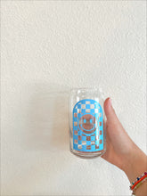 Load image into Gallery viewer, Checkered Smiley Coffee Can Glass

